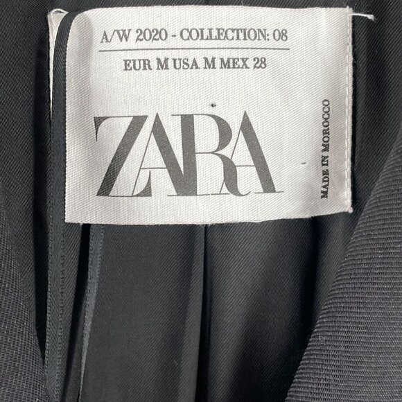 NWT Zara Black Gabardine Double Breasted Long Sleeve Collared Tuxedo Bodysuit M - Picture 8 of 13